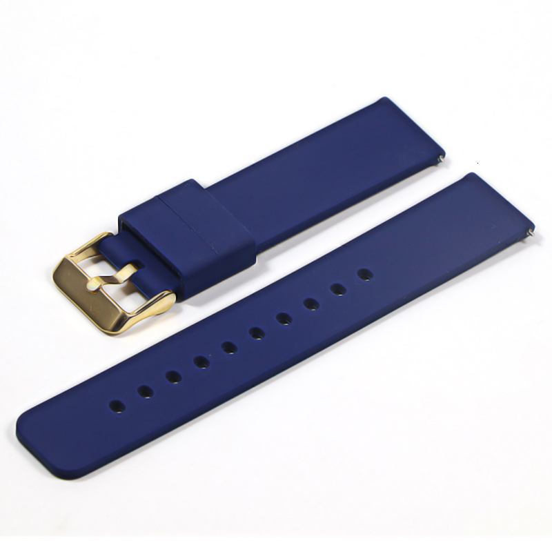 Watch Bands Silicone Rubber Watchband 16mm 18mm 20mm 22mm Women Men Watch Band Strap Waterproof Sports Watch Belt Polished Buckle 230729