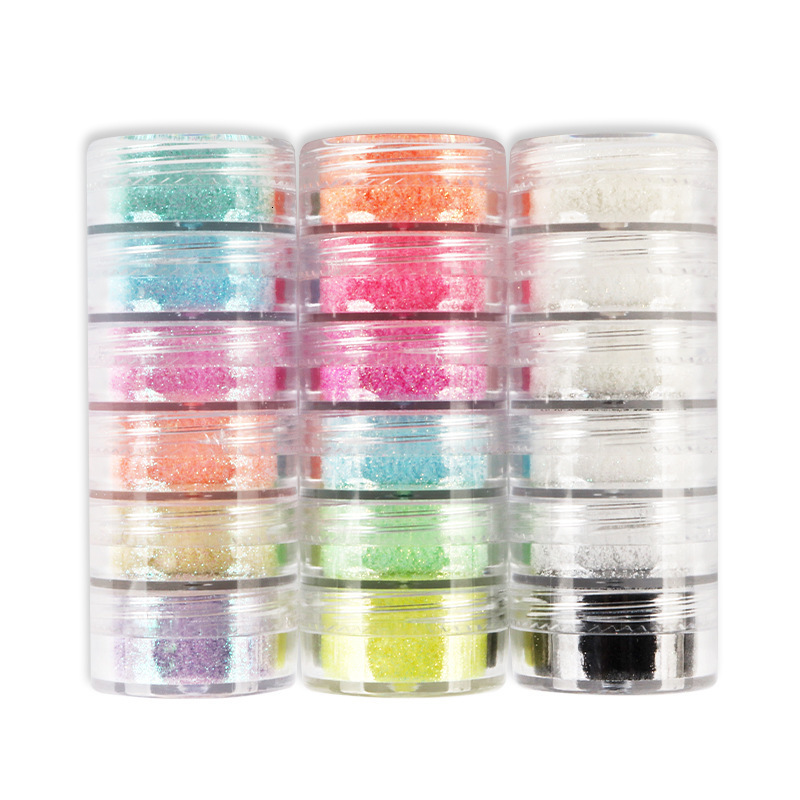 Nail Glitter 6 Colors Set Candy Sweater Effect Nail Glitter Sparkly Sugar Dust Powder Chrome Pigment For Manicure Polish Nail Art Decorations 230729