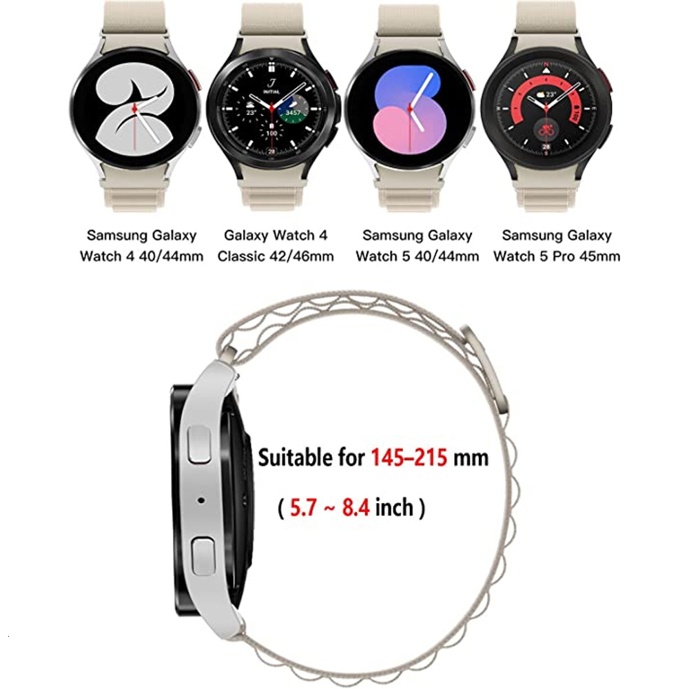 Watch Bands 20mm Strap for Galaxy watch 456 44mm 40mm 6 classic 47mm 43mm Alpine loop nylon bracelet Galaxy watch 5 Pro 45mm band 230729