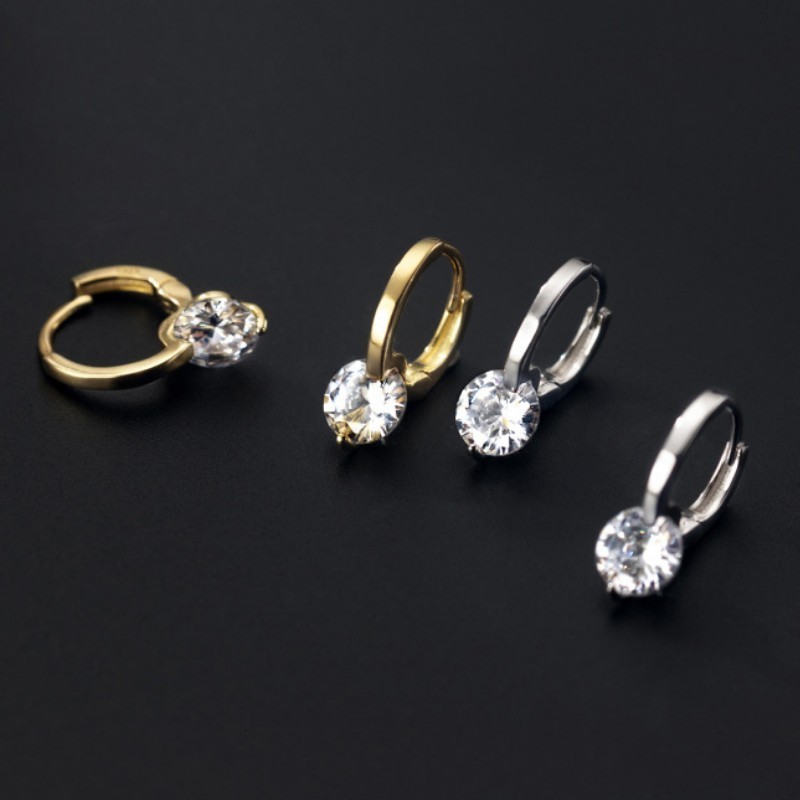 Hoop Huggie Solitaire 1ct D MoissaniteEarrings for Women 2023 Diamond SterlingSilver Earrings 925 Drop Girls 14k Gold Plated 230729