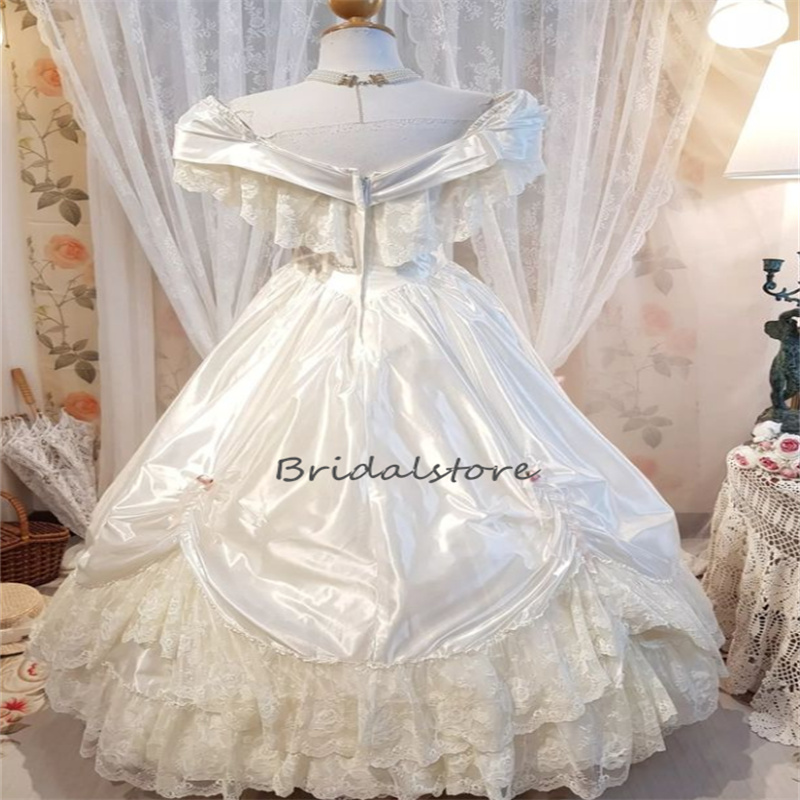Victorian Fairy Ivory Wedding Dress Gothic Renaissance Medieval Castle Bride Dress 2023 Costume Cosplay Formal Occasion Vestidos De Novia hippie Robes