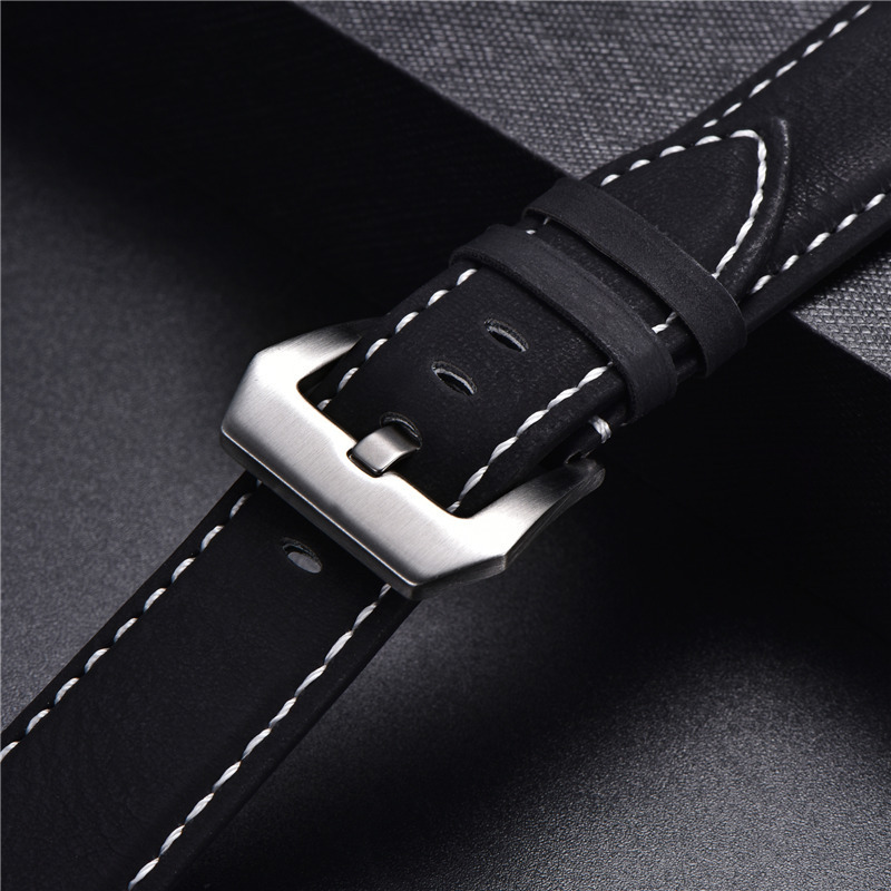 Watch Bands Style Vintage Leather Watchband 18mm 20mm 22mm 24mm Frosted Handmade Thick Line Strap Watch Accessories Band 7 colors 230729