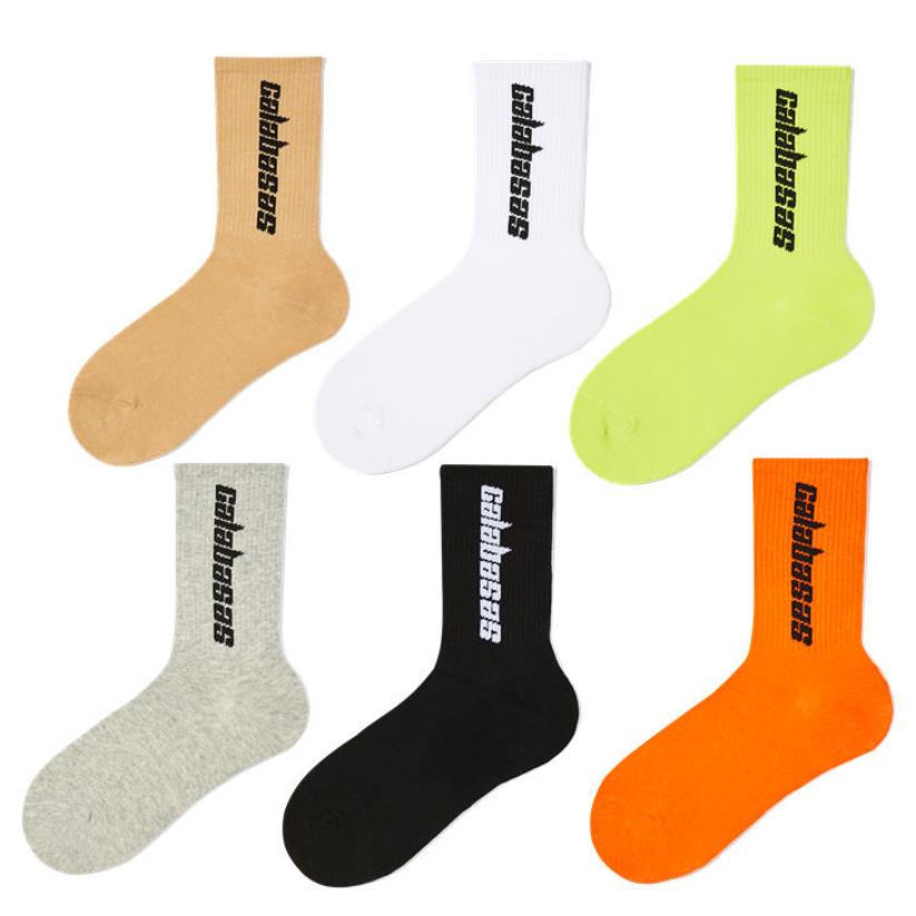 200pcs Mens Socks SEASON 6 CALABASAS Skateboard Fashion Mens Letter Printed Socks Sports Socks Sockings Hip Hop Neutral Letter medium tube cotton sock