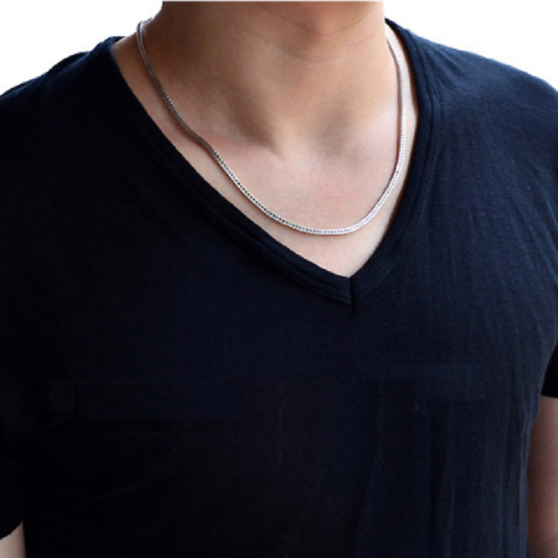 Strands Strings Real S925 Sterling Silver 925 Classics Weave Tail Chopin Chain Personalized Necklace For Men Women Fine Jewelry Gift 230729bj - view 6
