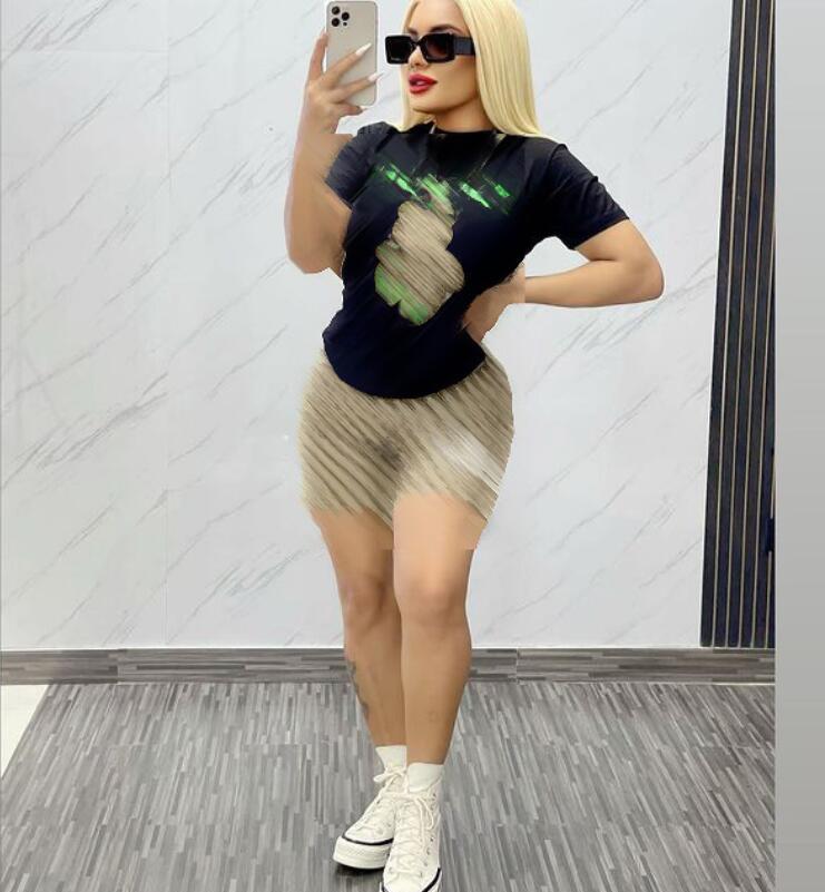 Women's Tracksuits 2023 Summer tracksuits women Short sleeve T-shirt and shorts two piece sets Casual Jogger suits Brown Sportswear Sweatsuits