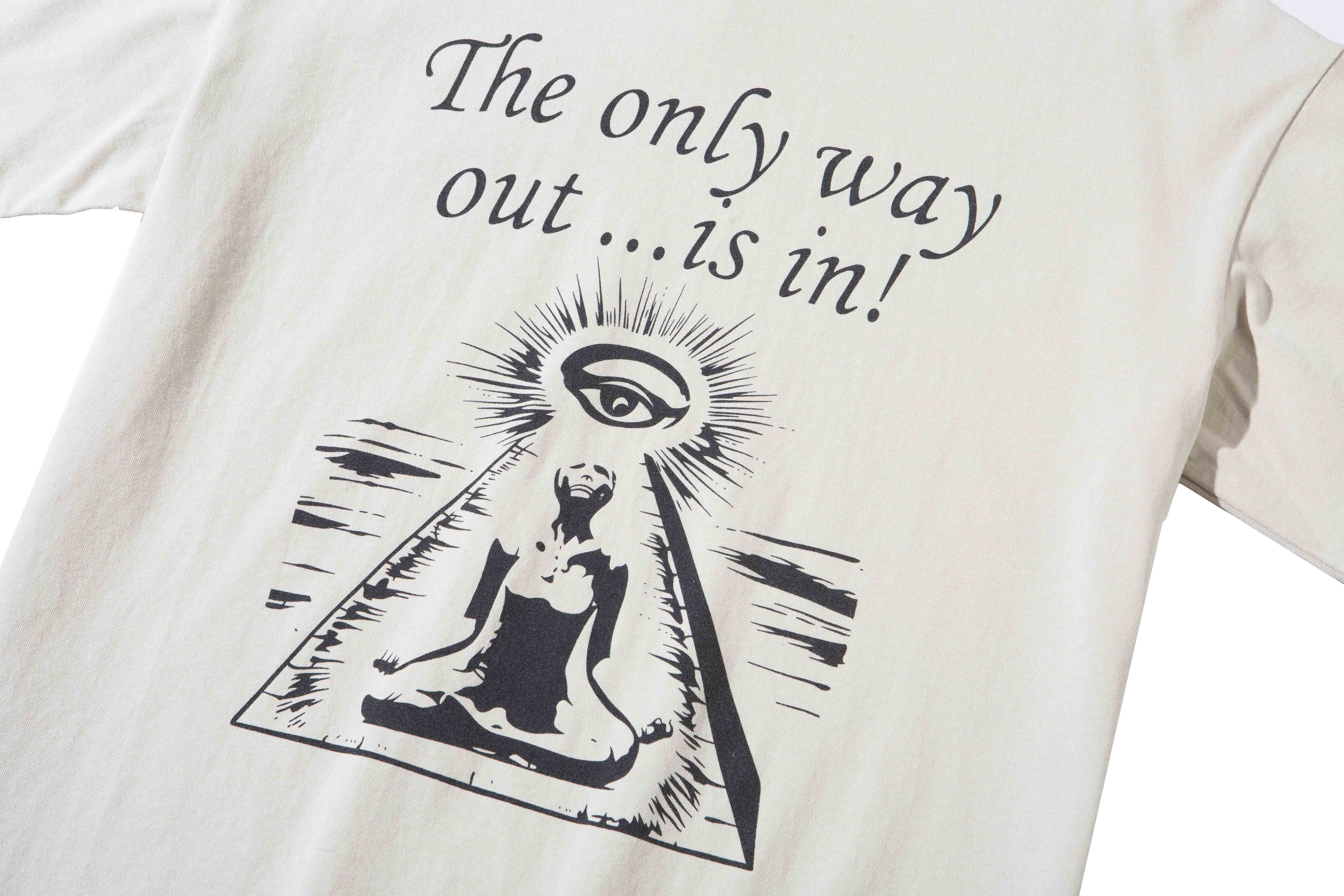 Men's T-shirts WAY OUT TEE vintage Tee Letter Printed Vintage Washed Loose Short Sleeve Fashion Casual Breathable High Street Tee