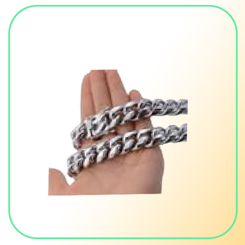 HIP HOP 8mm10mm12mm14mm16mm18mm Stainless Steel Curb Cuban Chain Necklace Boys Mens Silver Chain Dragon Clasp Link hiphop jew