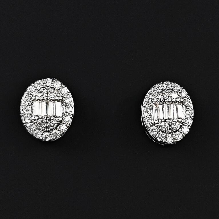 Sterg Princess Cut White Topaz CZ Stud Earrings for Women - Sier Bridal Wedding Party Jewelry