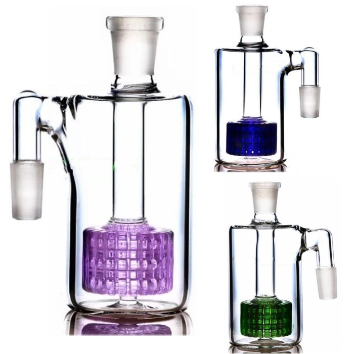18.8 mm ash catcher Percolator oil rigs perc 4.8 inches for glass bongs pipes hookahs recycler two functions hand blown glass 14mm