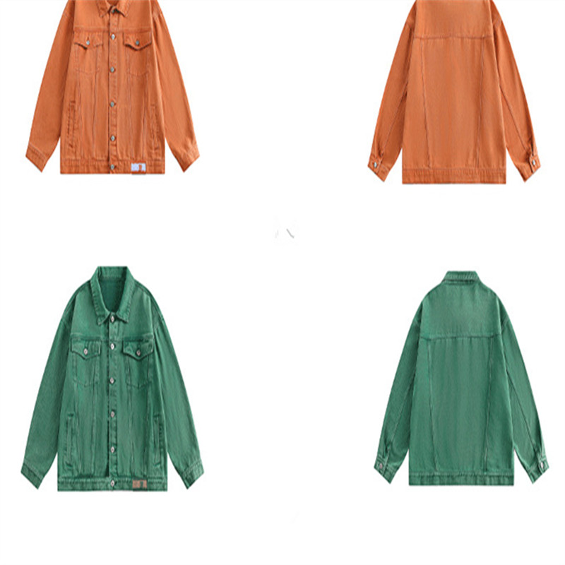 mens jacket autumn jackets men designer jacket Baggy multi-colored slimming jacket embroidery denim jacket fashion Teen trend retro wash Pair coat men