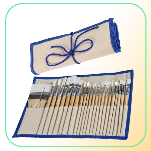 Chip Paint Brushes Set Professional Synthetic Short Handle W Brush Case Art Supplies Watercolor Oil Paint Brush7678006