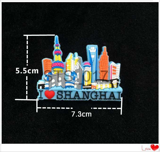 Fridge Magnets PVC Cartoon Refrigerator Magnets Shanghai Tourist Souvenir Shanghai Architectural Landscape Fridge Magnet Set Gift Ideas x0731