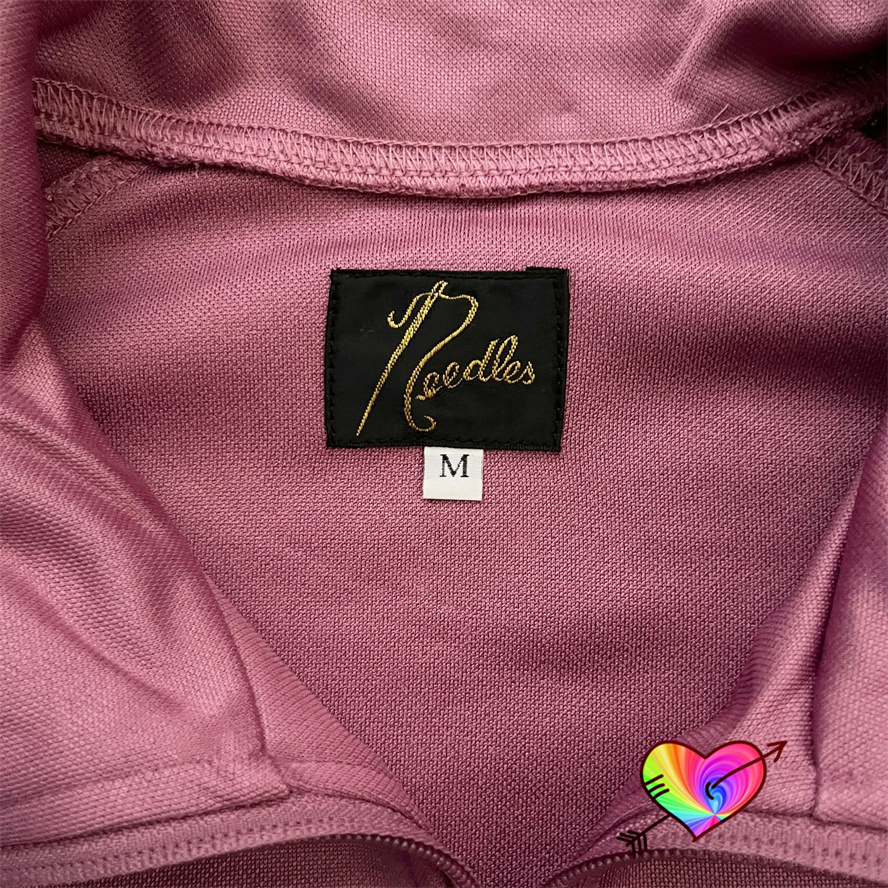 Mens Jackets Dark Pink Needles Track Jacket Men Women Knitted Stripe AWGE Poly Smooth Butterfly Coat 230729