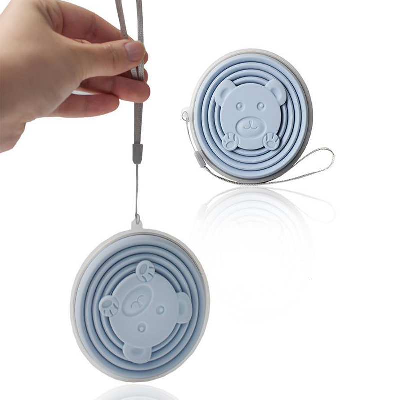 Mugs 320ml Portable Silicone Folding Water Cup Outdoor Heat Resistant Telescopic Collapsible Foldable Mug With Lid For Travel Camping 230731 Z260202