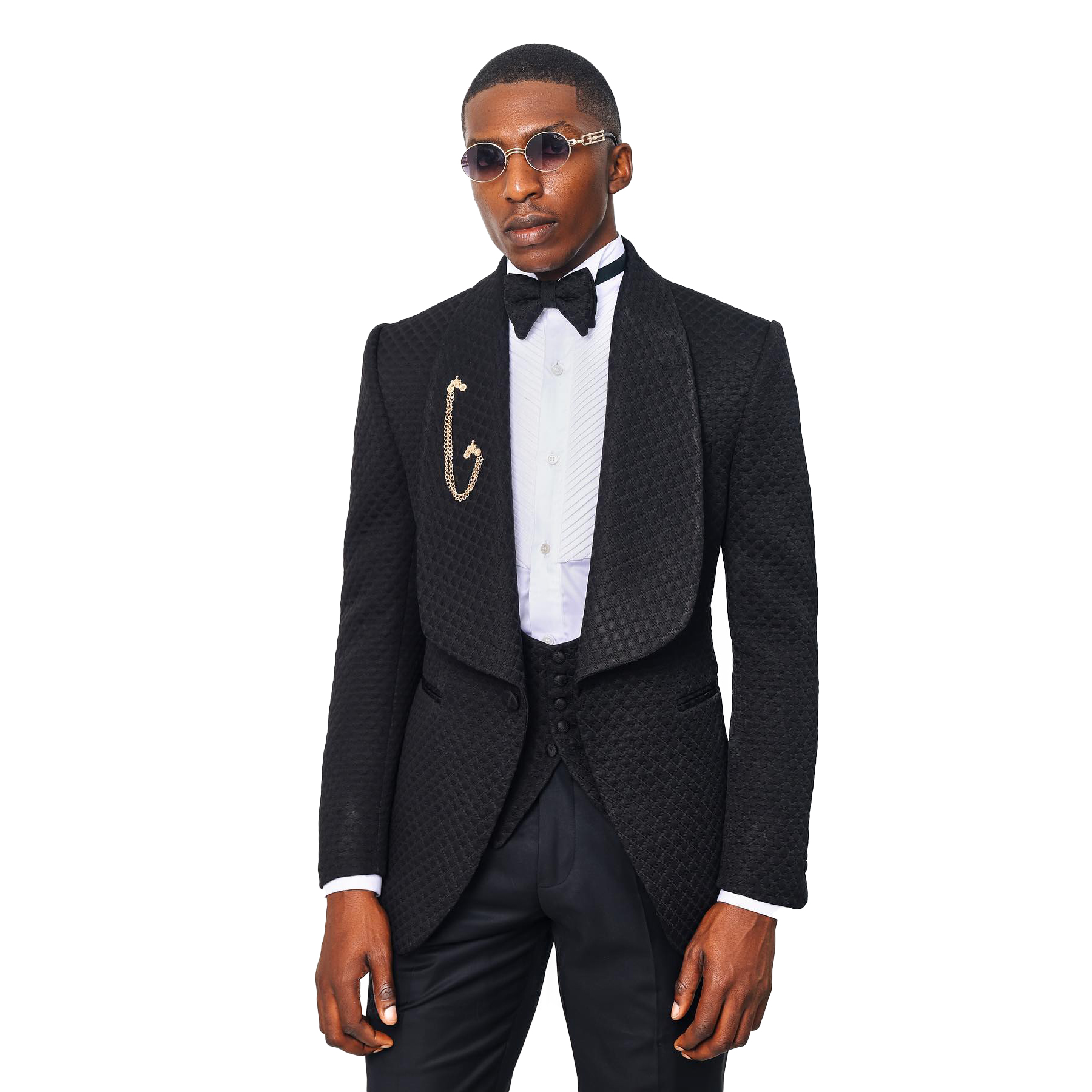 Formal Men Wedding Suits Shawl Lapel 3 Pcs(Jacket+Pant+Vest) Long Coat Autumn Prom Evening Party For Male Custom Made