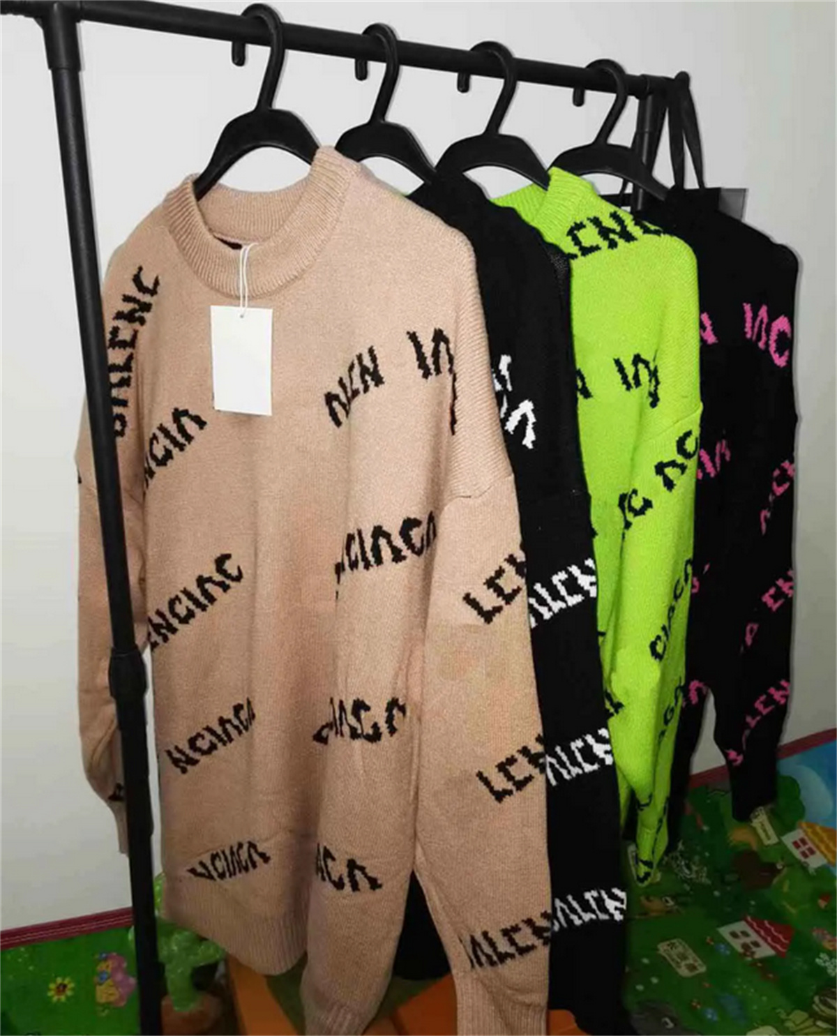 Mens Sweaters Casual Knitting Dresses Pullover Sweater Long Sleeve Knits Autumn Winter Letter Pattern women tops classic collar cotton men coat jackets