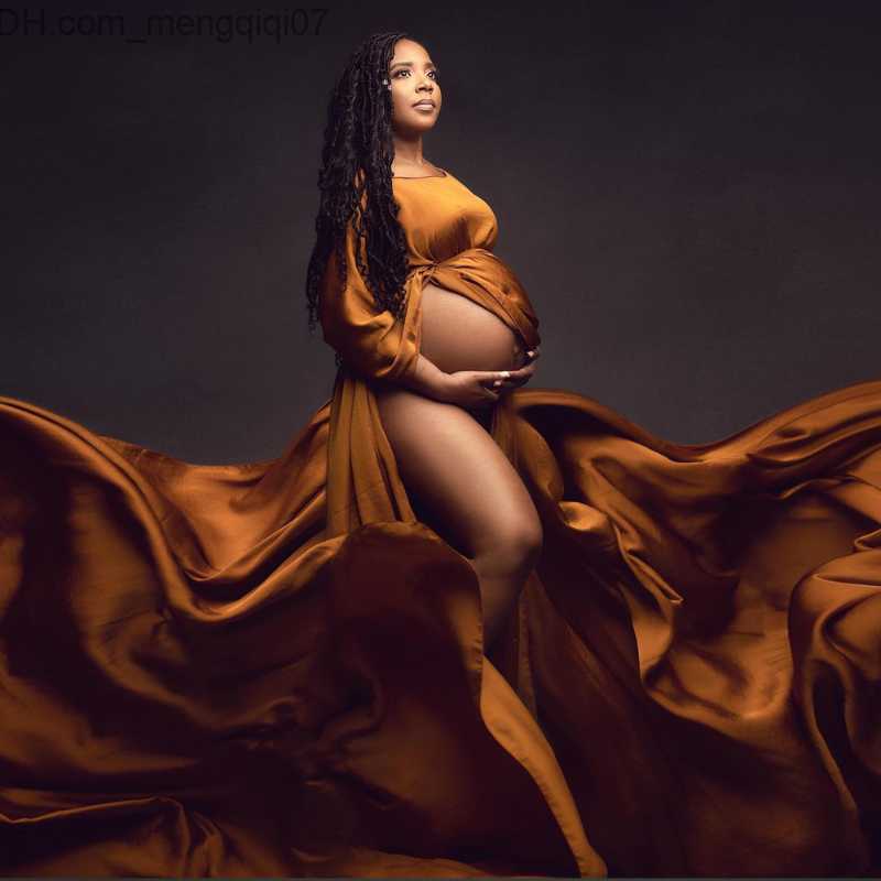 Maternity Dresses Pregnant Women's Dress Simple Silk like Cloak Pattern Fabric Pregnant Women's Photography Pregnant Women's Tulle Corn