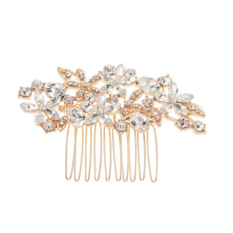 Exquisite Crystal Hair Comb Wedding Shiny Rhinestone Hair Ornaments Headpiece Hair Clips Hair Accessories For Bride Women Jewel