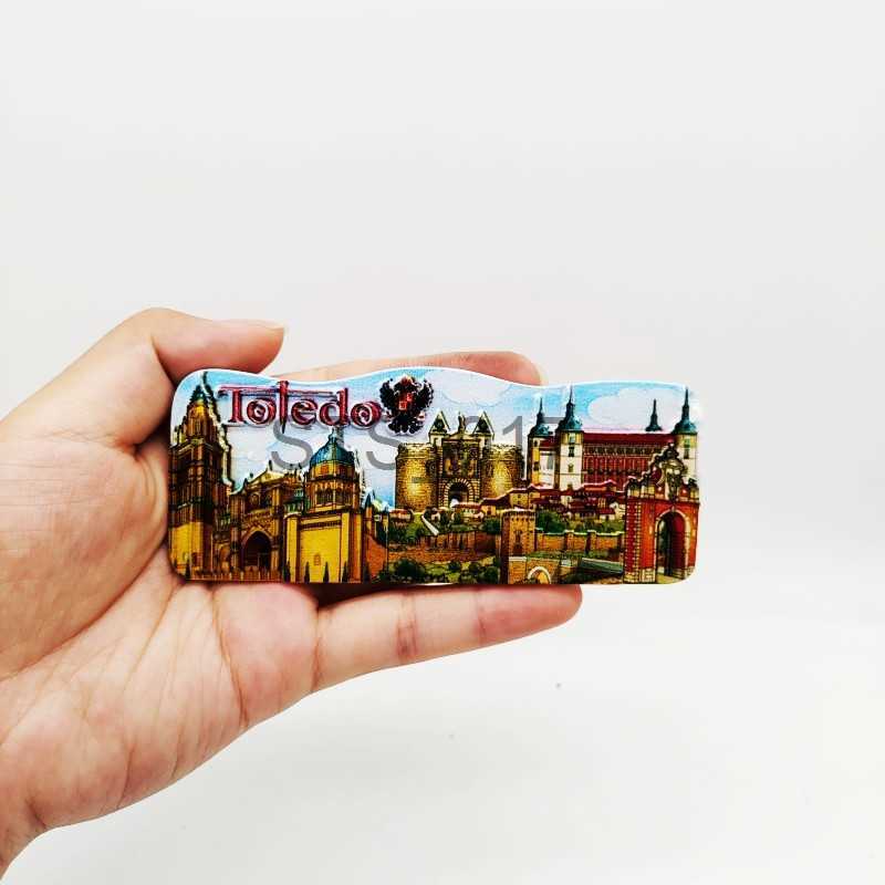 Fridge Magnets World Country Fridge Magnets Souvenir Spain Refrigerator Magnet Madrid Barcelona Magnetic Decorative Stickers Resin Handicraft x0731