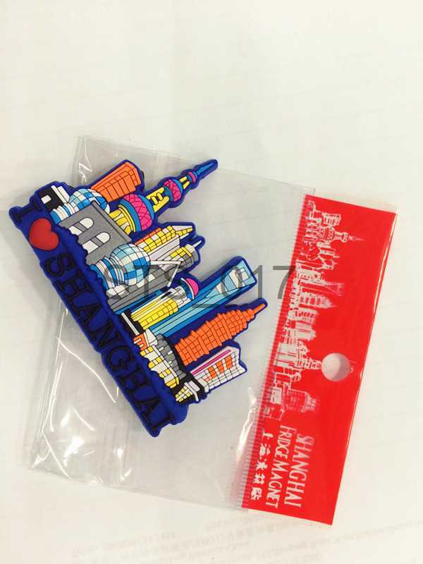 Fridge Magnets PVC Cartoon Refrigerator Magnets Shanghai Tourist Souvenir Shanghai Architectural Landscape Fridge Magnet Set Gift Ideas x0731