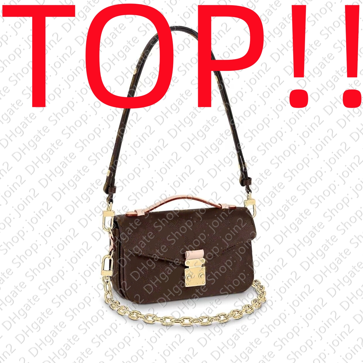 Shoulder Bags TOP. M46279 POCHETTE EAST WEST Designer Baguette Handbag Purse Hobo Satchel Clutch Tote Flap Chain Cross Body Crossbody Bag
