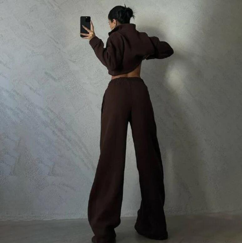 Women's Tracksuits 2023 Autumn New Product Women's Set Solid Color Round Neck Pullover Long Sleeve Sweater Fashion Casual Pants Women's