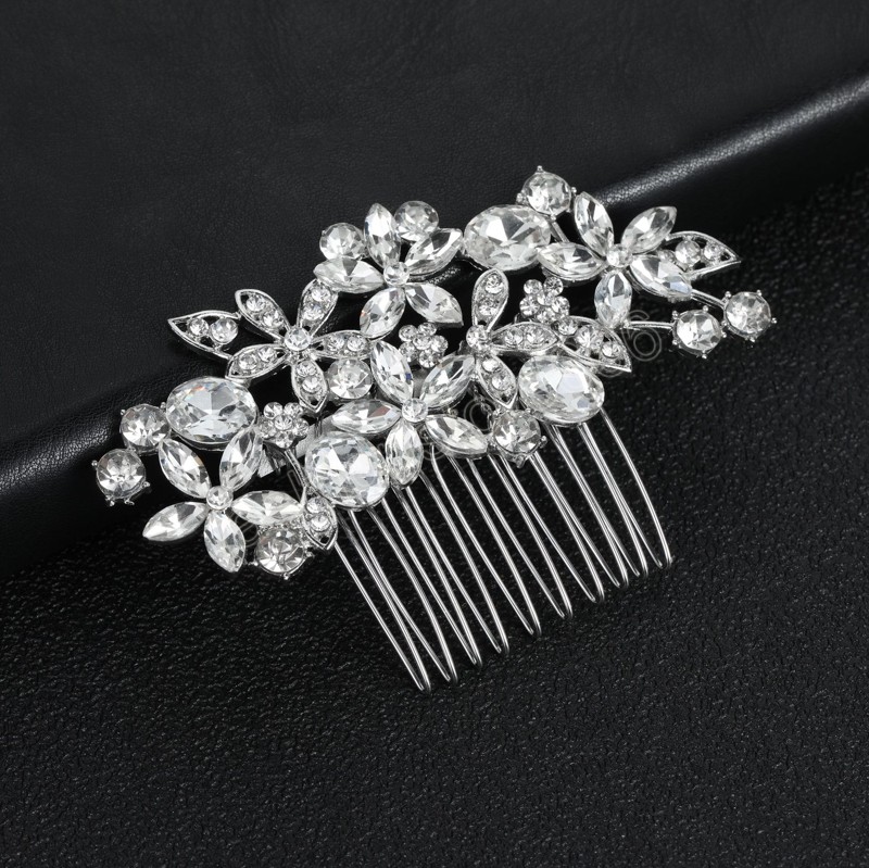 Exquisite Crystal Hair Comb Wedding Shiny Rhinestone Hair Ornaments Headpiece Hair Clips Hair Accessories For Bride Women Jewel