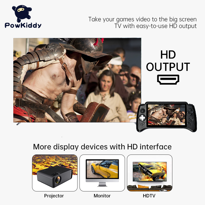 Portable Game Players POWKIDDY X17 Android 7 0 Handheld Console 7 inch IPS Touch Screen MTK 8163 Quad Core 2G RAM 32G ROM Retro 230731