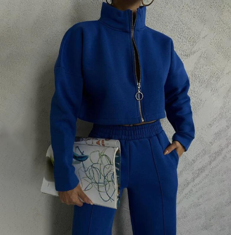 Women's Tracksuits 2023 Autumn New Product Women's Set Solid Color Round Neck Pullover Long Sleeve Sweater Fashion Casual Pants Women's