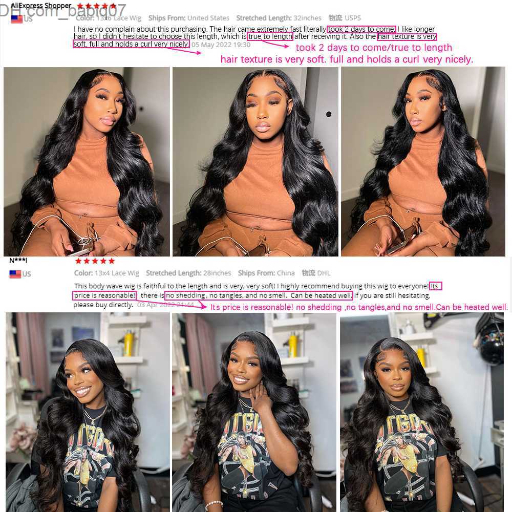 Synthetic Wigs 30 36 Inch Body Wave Lace Front Human Hair Wigs Brazilian Transparent Lace Frontal Wig Loose Water Wavy for Women Z230801