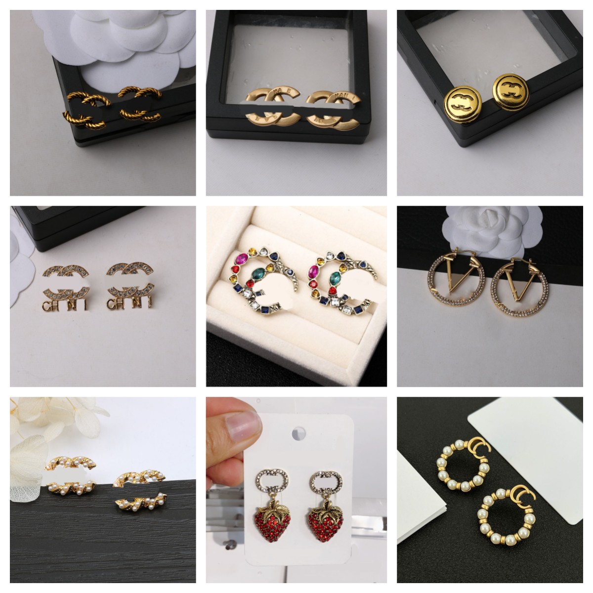 Designer Earring Brand Letter Ear Stud Women Fashion Earrings for Wedding Party Gift Jewelry Accessories High Quality 20style