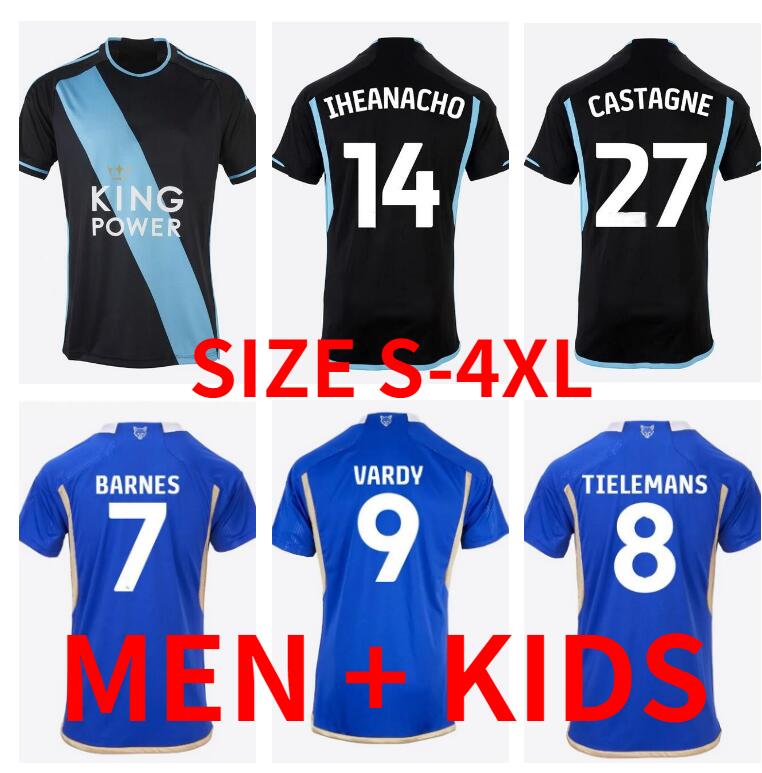 23 24 Soccer Jerseys City Vardy Daka Maddison Tielemans Ndidi Ayoze Barnes Goalkeeper Schmeichel Lookman 2023 2024 Men Kids