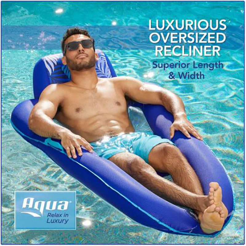 Luxurious Oversized Recliner Adult Recliner Tanner Pool Float, Blue