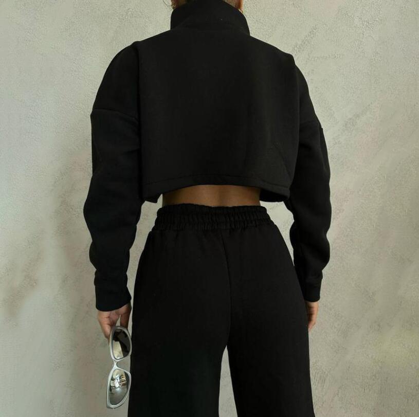 Women's Tracksuits 2023 Autumn New Product Women's Set Solid Color Round Neck Pullover Long Sleeve Sweater Fashion Casual Pants Women's