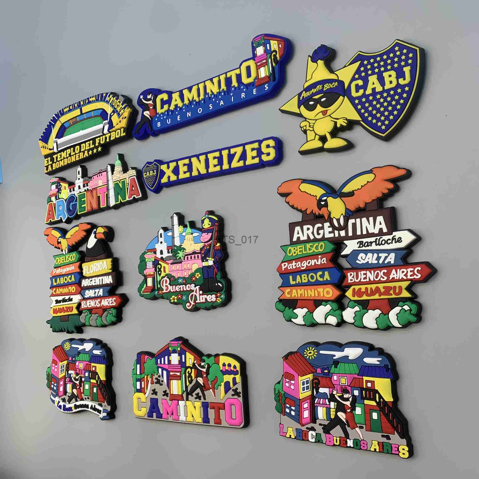 Fridge Magnets Argentina USA Malaysia Finland Iceland Rubber Fridge Magnet Tourist Souvenirs Refrigerator Stickers Travel Gift x0731