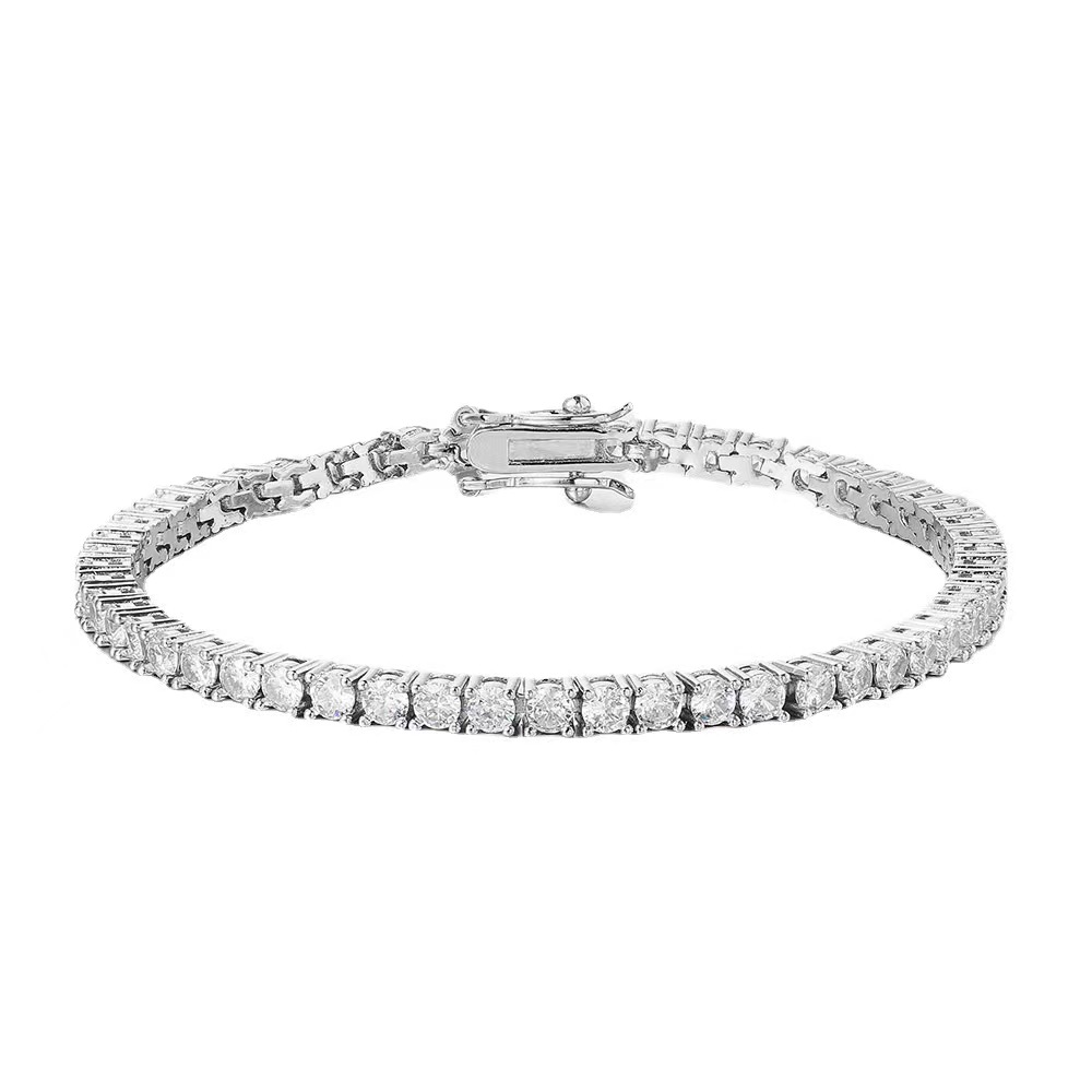 Necklace Tennis Chain moissanite chain bracelet Pass diamond tester Iced Out Bling Moissanite Diamond Hip Hop Jewelry 925 Silver tennis Chain