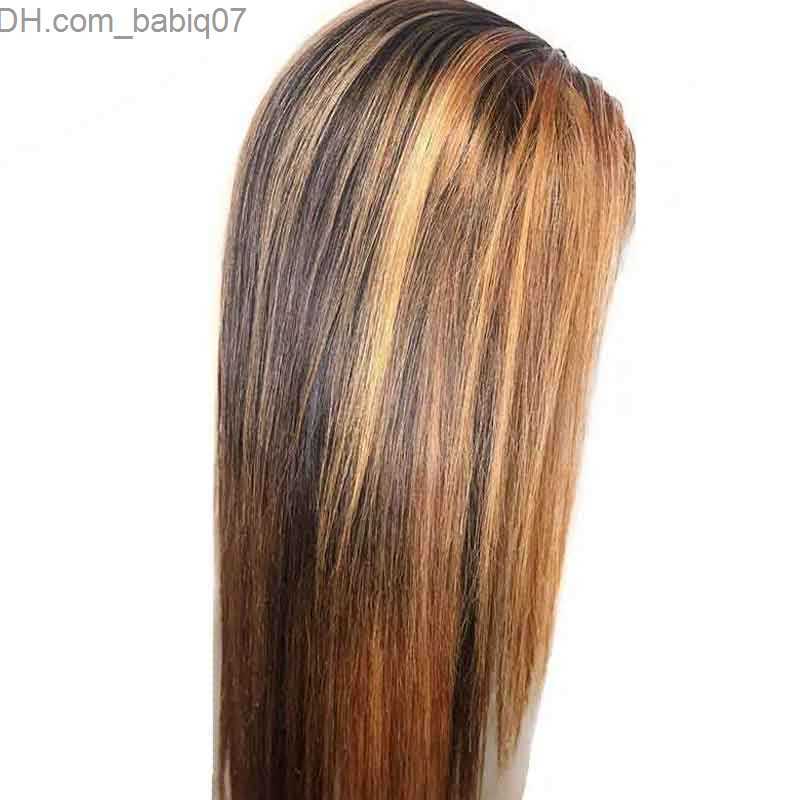 Synthetic Wigs PrePlucked 360 Lace Frontal Wig Ombre Brazilian Brown and Honey Blonde highlights Closure Wig Remy Lace Front Human Z230731