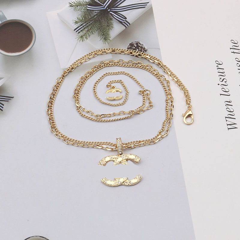 Simple Designer Necklace Pendant Necklaces Designers Gold Plated Stainless Steel Letter For Women Wedding High Quality Jewelry no box 20 Style