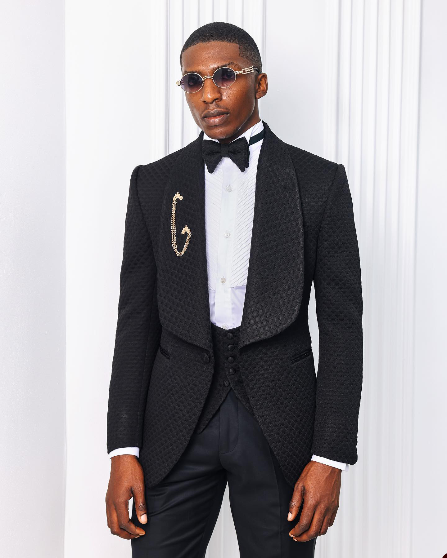 Formal Men Wedding Suits Shawl Lapel 3 Pcs(Jacket+Pant+Vest) Long Coat Autumn Prom Evening Party For Male Custom Made