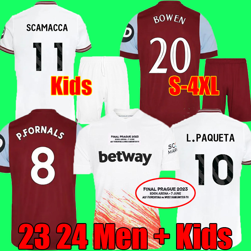 3XL 4XL wEsT HaMs 23 24 Soccer Jerseys 2023 Final Prague BOWEN RICE SCAMACCA ings L.PaquetA KEHRER BENRAHMA LANZINI ANTONIO FORNALS EMERSON 2024 men Football Shirt