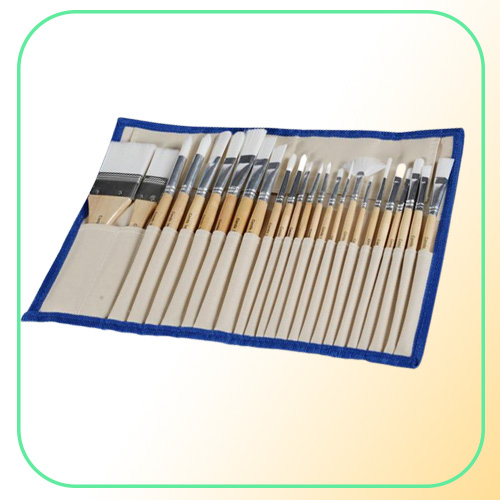 Chip Paint Brushes Set Professional Synthetic Short Handle W Brush Case Art Supplies Watercolor Oil Paint Brush7678006