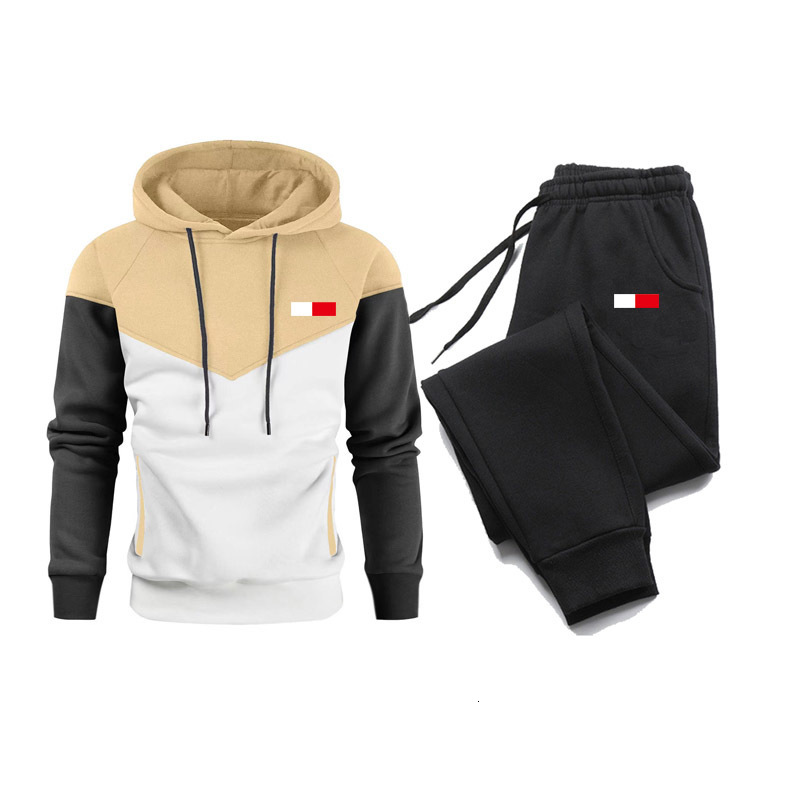 Mens Tracksuits Jacket Clothing Set Printed Hoodie Wool Sweatshirt Casual Sports Pants Youth Wear Warm 230731