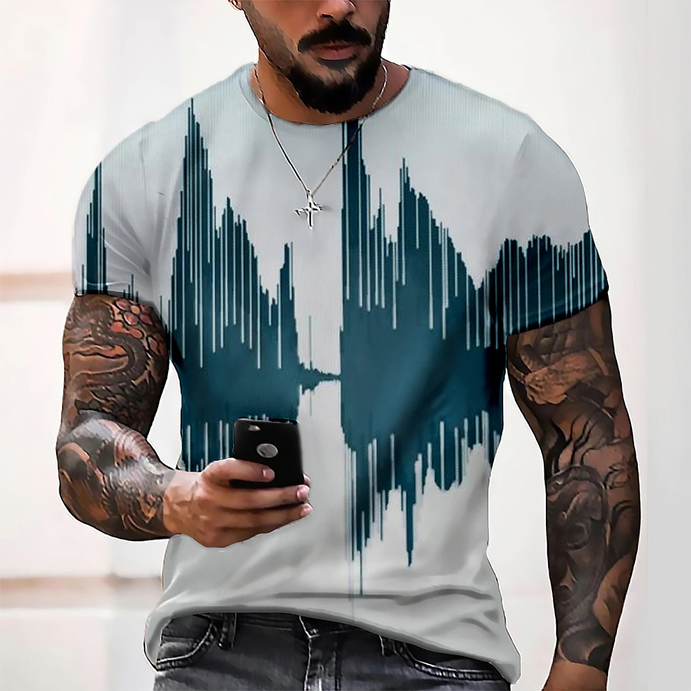 Mens TShirts Mens T Shirt Graphic 3d O Neck Black White Stripes Oversized Clothing Casual Daily Top Streetwear Short Sleeve Clothing Apparel 230729