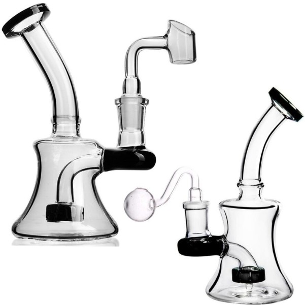 mini glass bong oil rigs thick glass bongs male joint 14.5MM bubbler dab recycle Chromatic cheaprig 16cm oil burner
