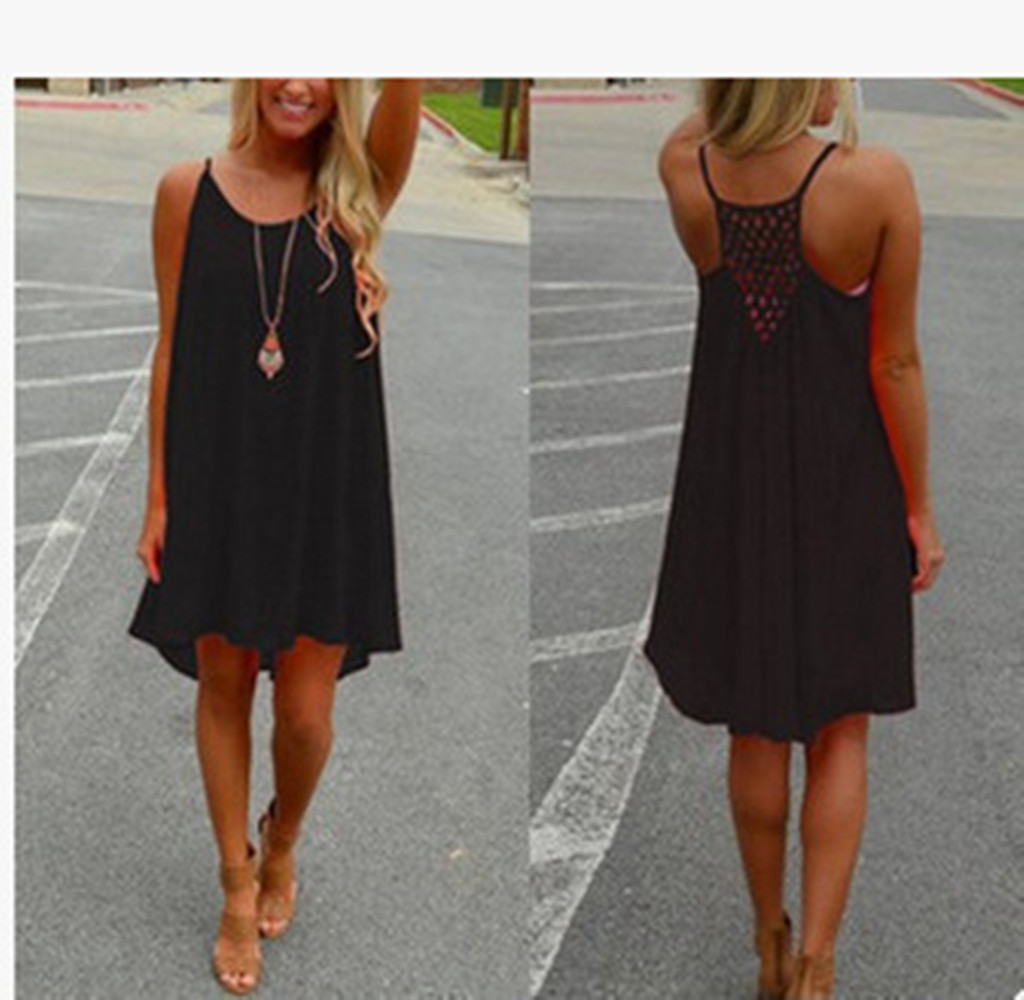 Designer dress women women's Clothing designer dress womens Sexy halter mesh patchwork backless chiffon dresses pure color tiered skirt women