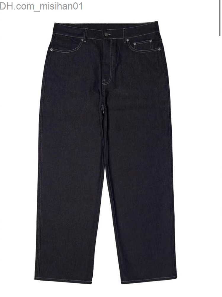 Men's Pants Y2k 99 Base Jeans Men's Hip Hop Print Extra Large Dark Blue Jeans 2023 New Casual Loose Straight Wide Leg Trouser Z230731