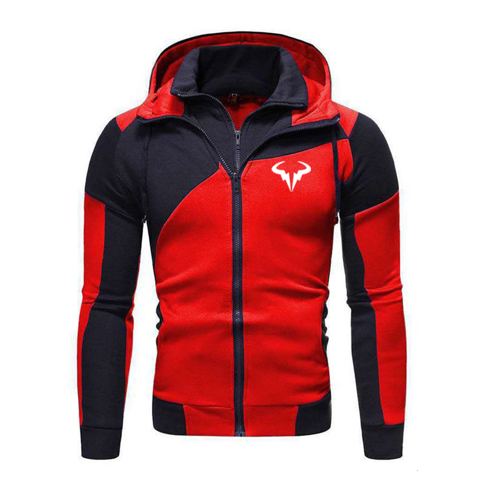 Mens Jackets Rafael Nadal Tennis Player Oversized Zip Up Hoodie Hooded Sweatshirt Pocket Long Sleeve Pullover Clothes 230731