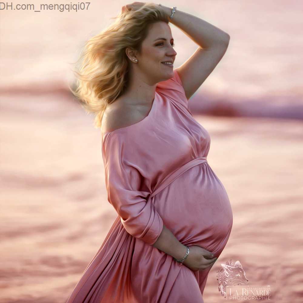 Maternity Dresses Pregnant Women's Dress Simple Silk like Cloak Pattern Fabric Pregnant Women's Photography Pregnant Women's Tulle Corn