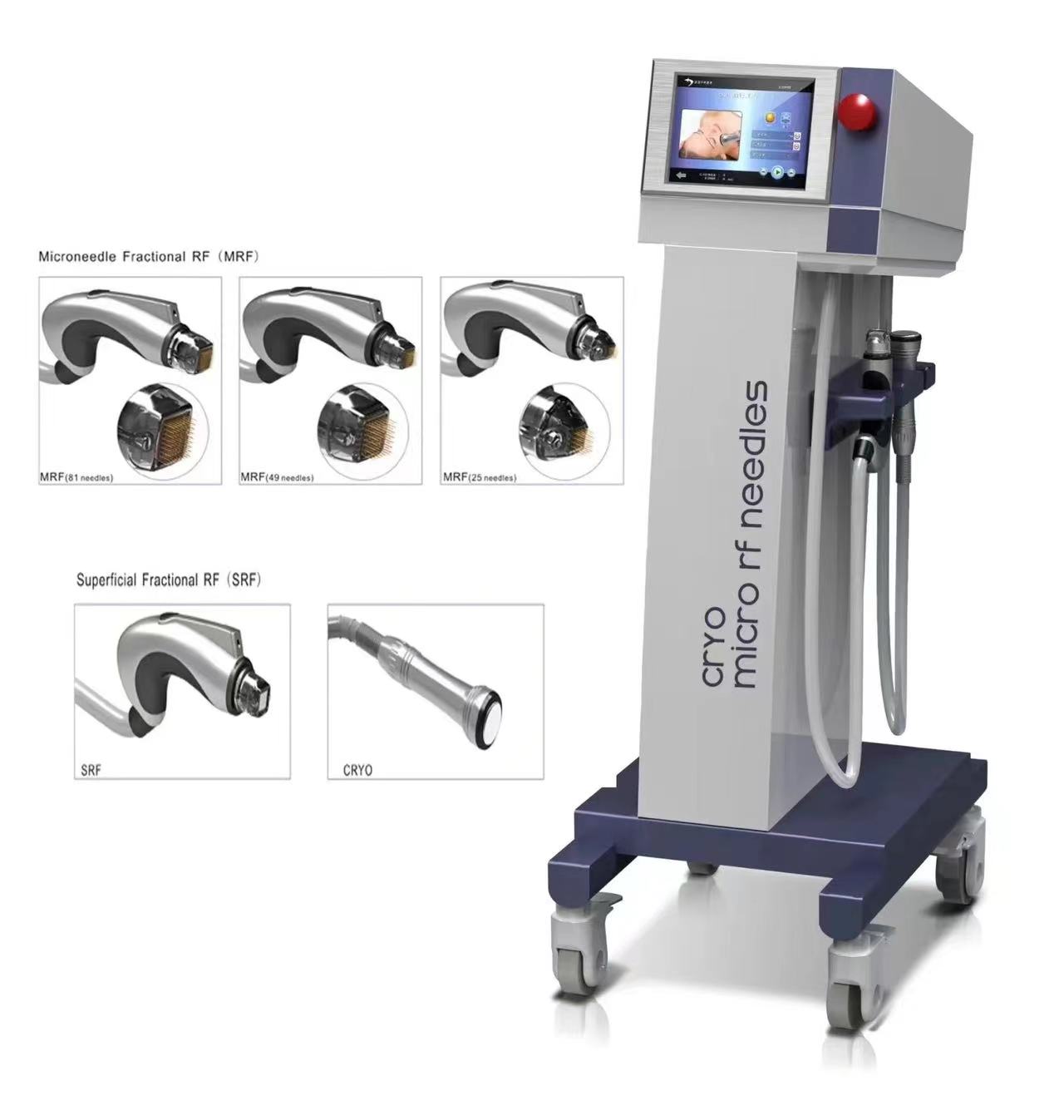 2 In 1 anti-aging wrinkle removal RF Micro needle SRF + Cryo + PDT needle-free microneedle beauty machine