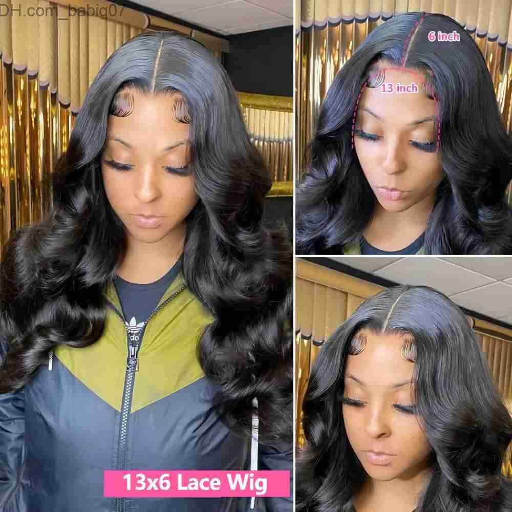 Synthetic Wigs 30 36 Inch Body Wave Lace Front Human Hair Wigs Brazilian Transparent Lace Frontal Wig Loose Water Wavy for Women Z230801